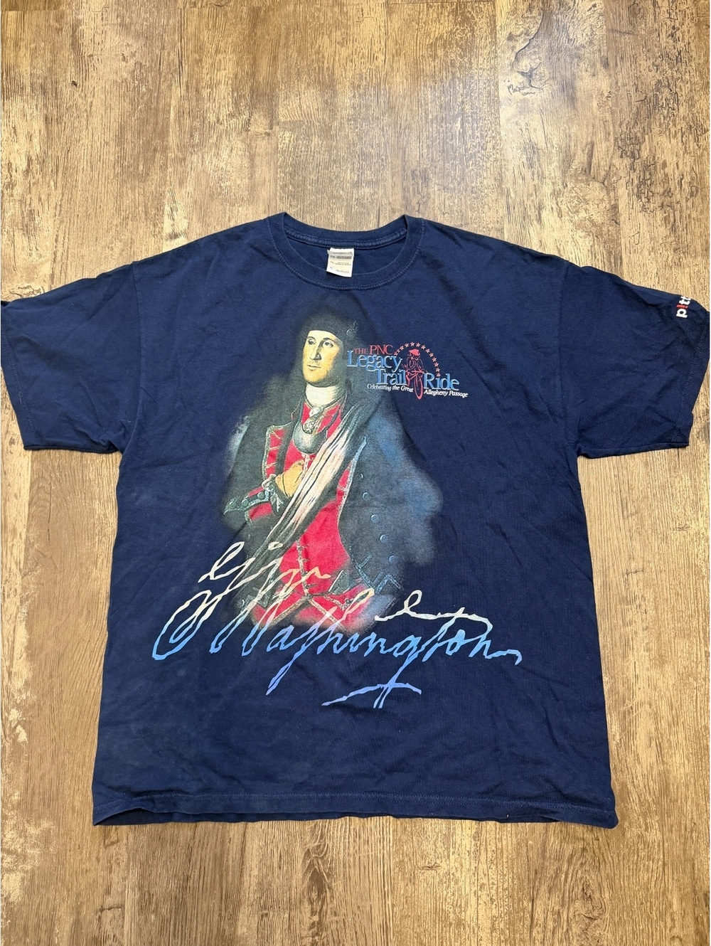Vintage PNC Legacy Trail Ride George Washington Pittsburgh DC T Shirt Navy